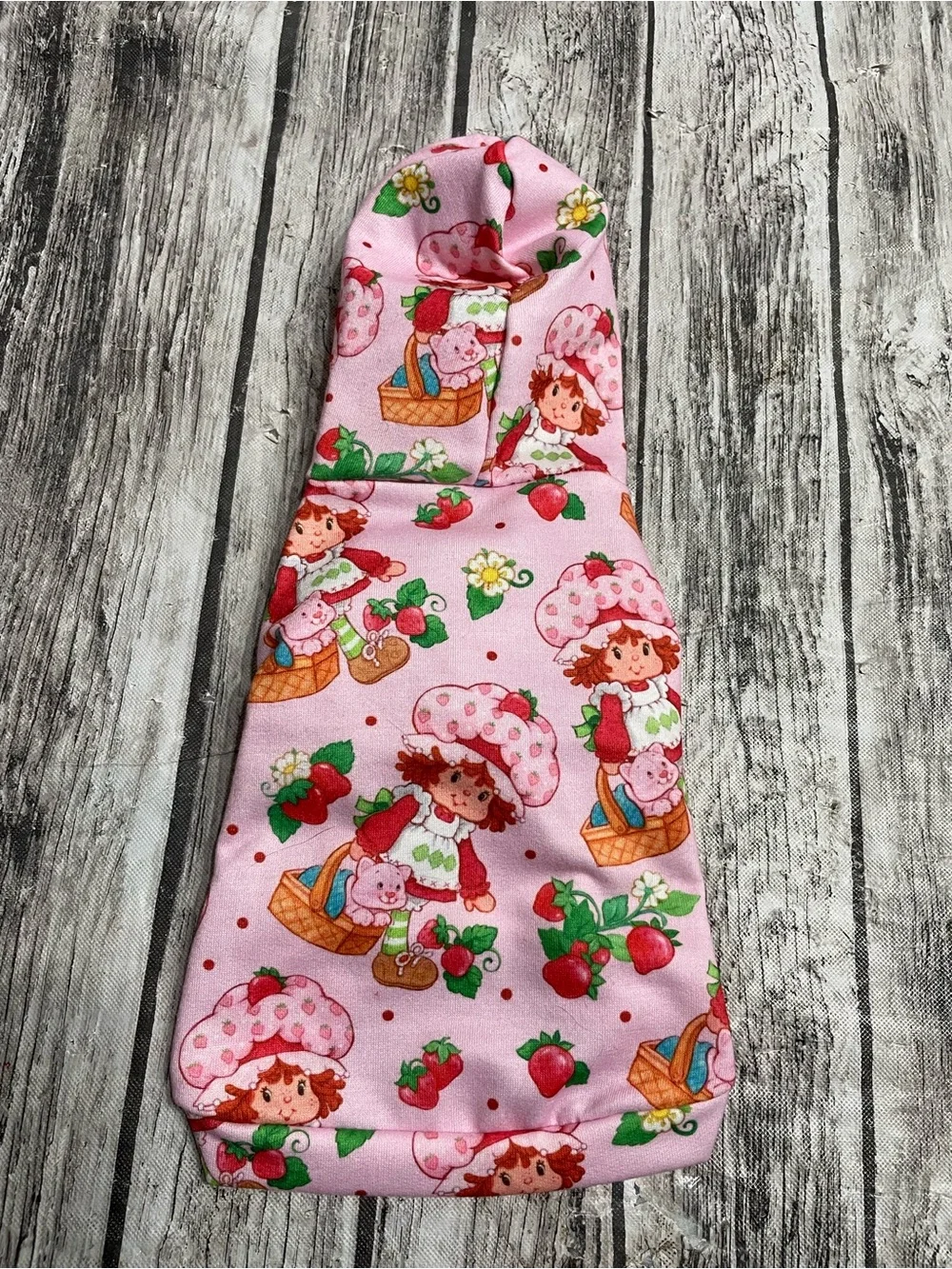 XXS Strawberry Shortcake Dog Cat Pet Clothes Hoodie Hooded Shirt NEW
